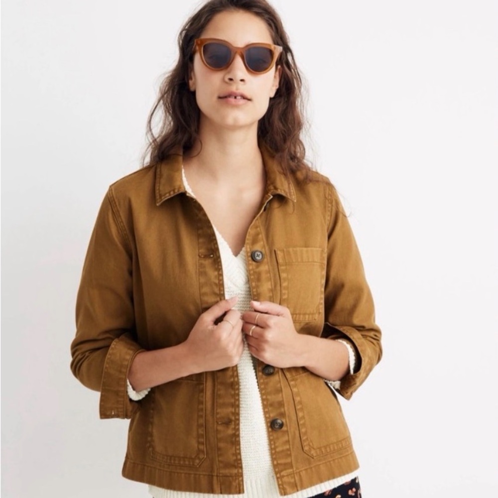 Madewell Garment Dyed Ashwood Chore Coat In Dark Tobacco